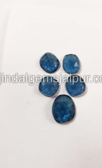 London Blue Topaz Rose Cut Slices
